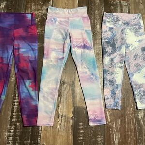 all in motion Girls' Pastel Tie-Dye Leggings in Pink & Blue